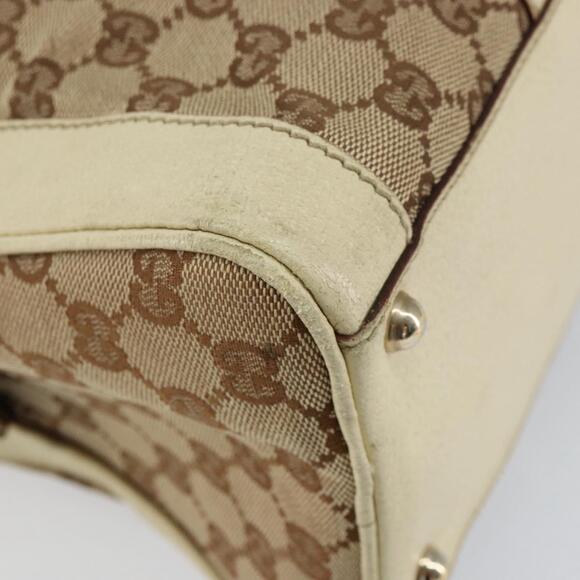 GUCCI GG Canvas Web Sherry Line Hand Bag Beige Gold 145997...